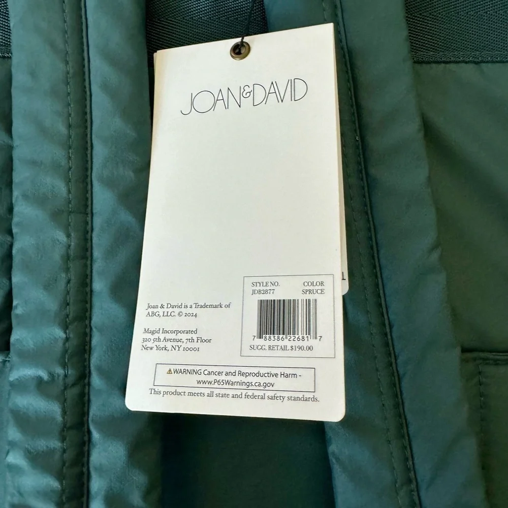 NWT Joan & David The Cosmic 18” wave Quilted Puffer Travel Backpack